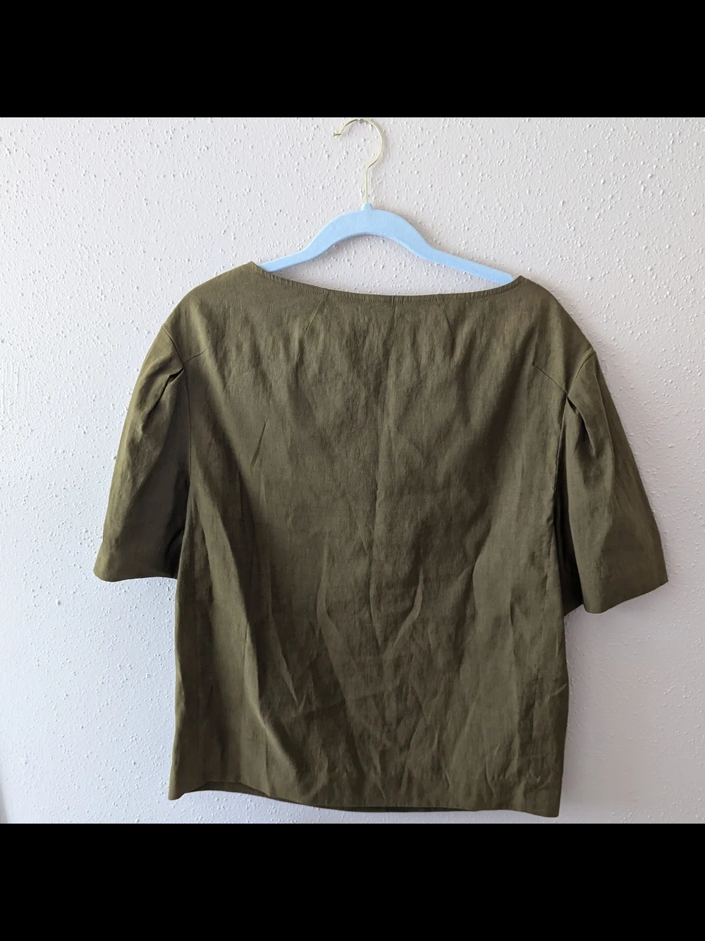 Dries Van Noten round neck linen cotton blend Summer top Olive Green XS - Picture 3 of 11